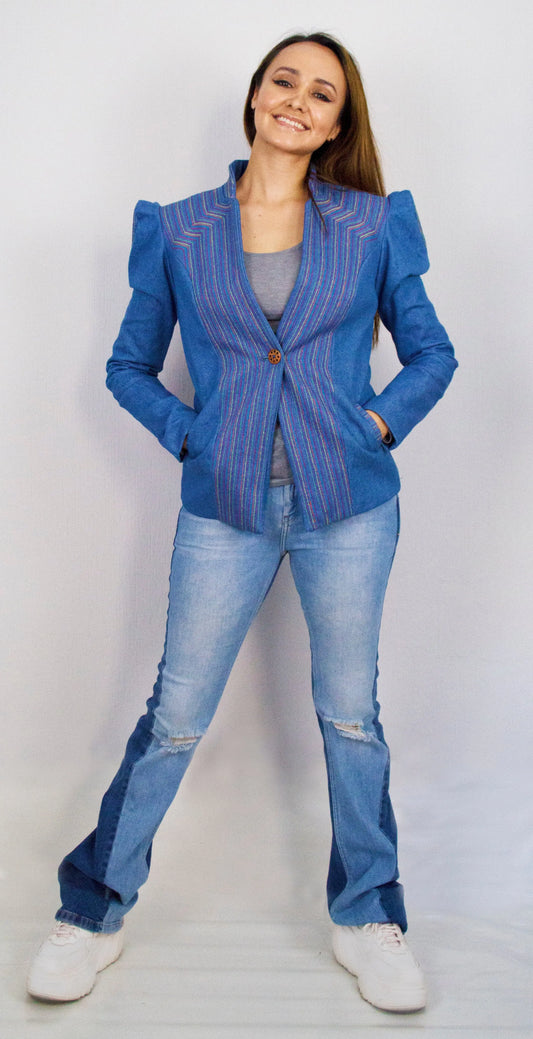 The Love Wins Denim Blazer Magian Caspine